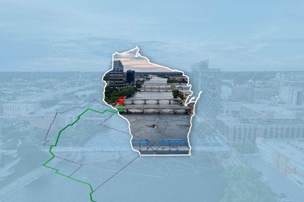 Area map representing mental health reach near Grand Rapids for Precision Psychiatry Services.